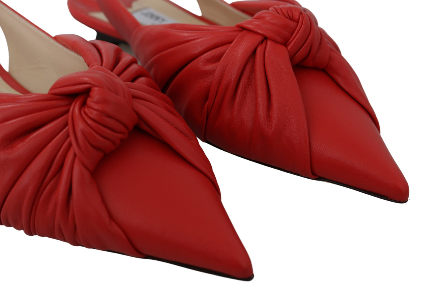 - Chic Red Pointed Toe Leather Flats