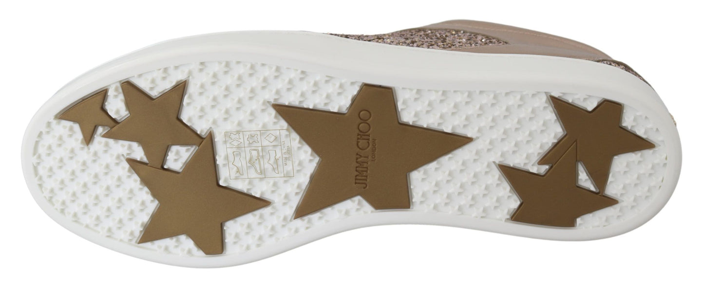 - Ballet Pink Glitter Leather Sneakers