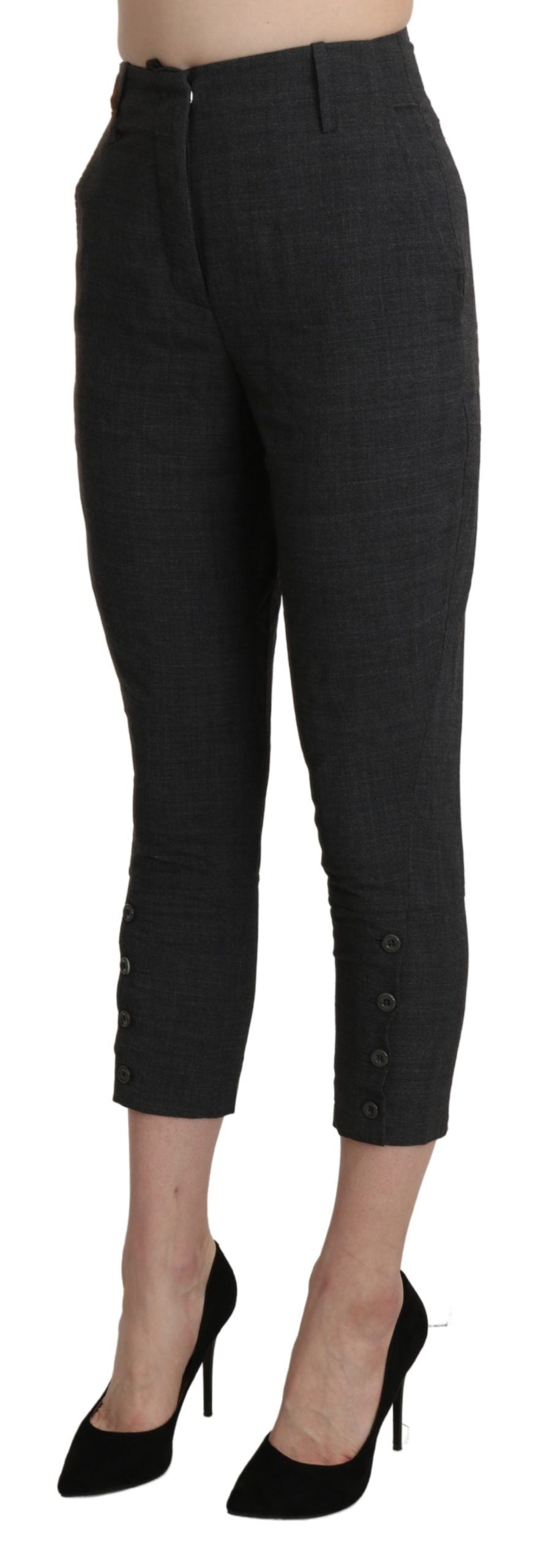 - Chic High Waist Capri Cropped Pants