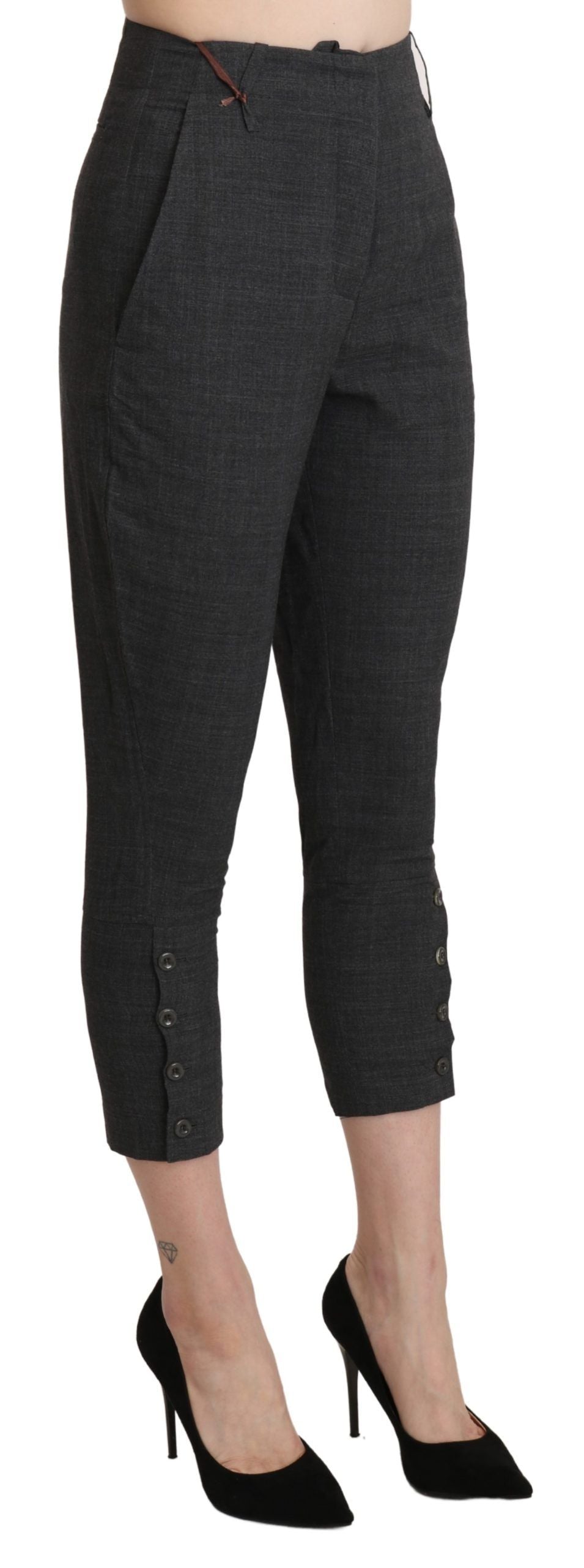- Chic High Waist Capri Cropped Pants