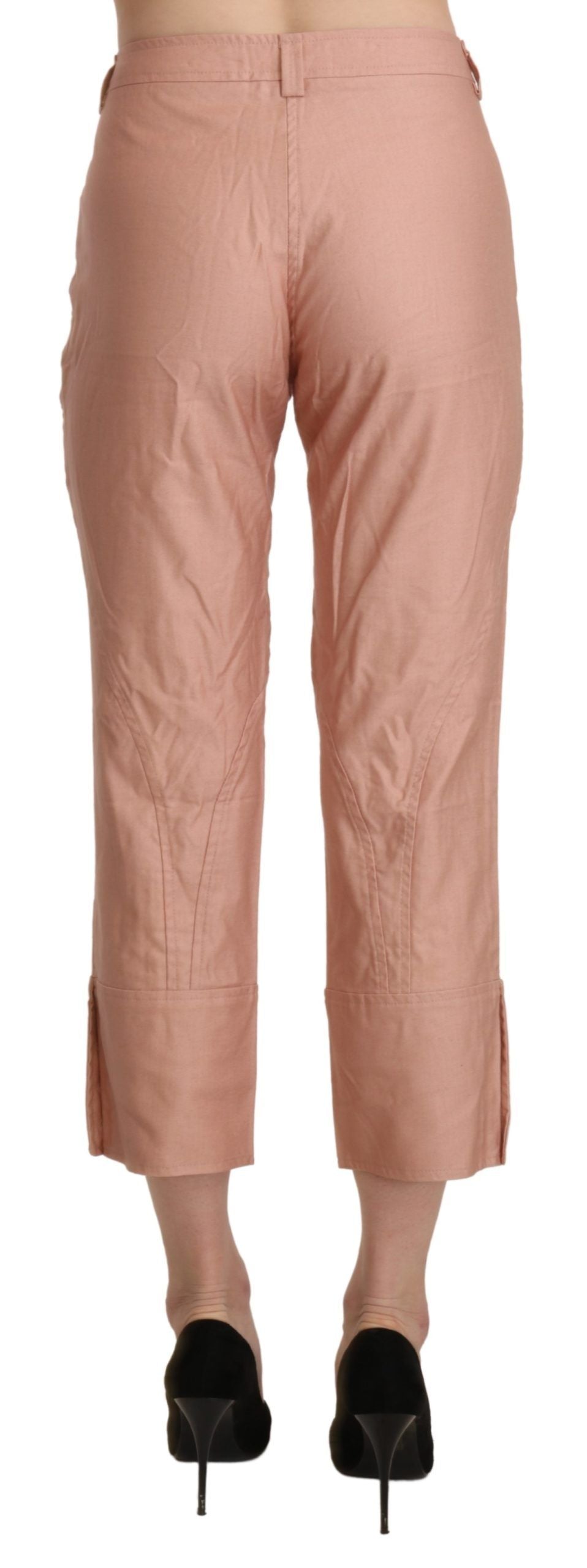 - Chic High Waist Cropped Cotton Trousers