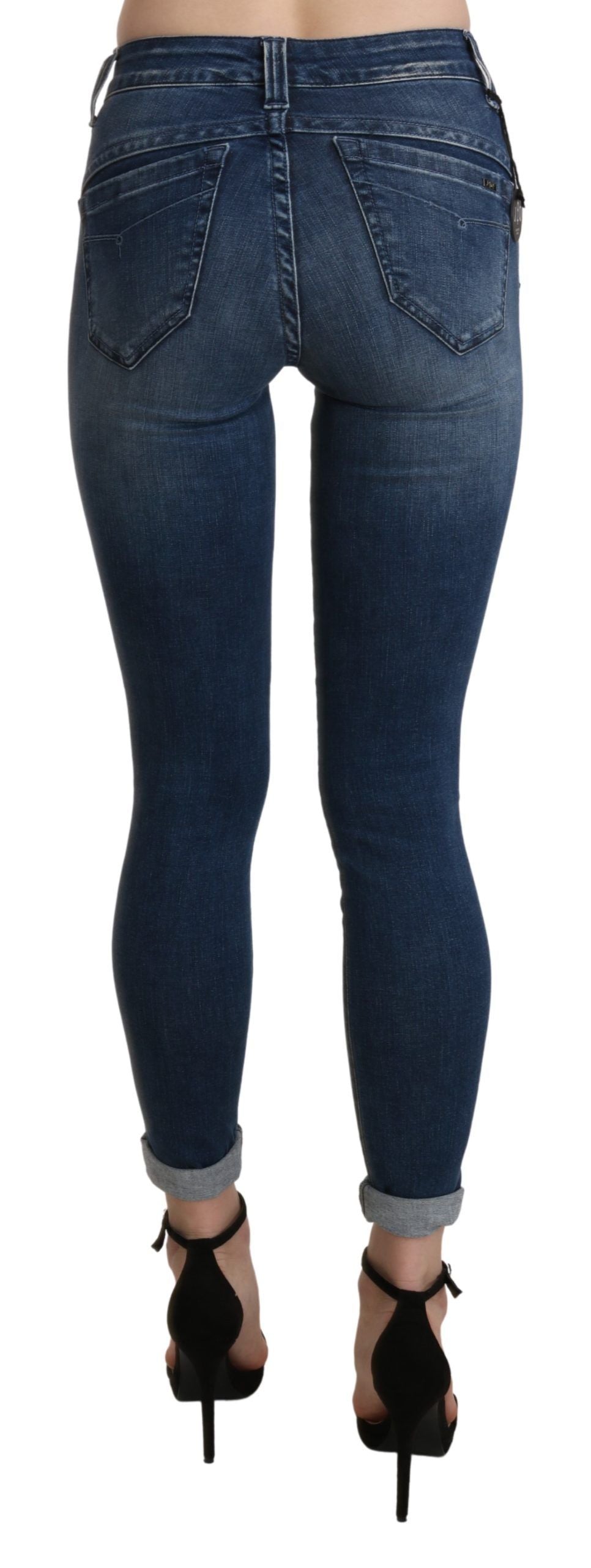 - Chic Blue High Waist Cropped Jeans