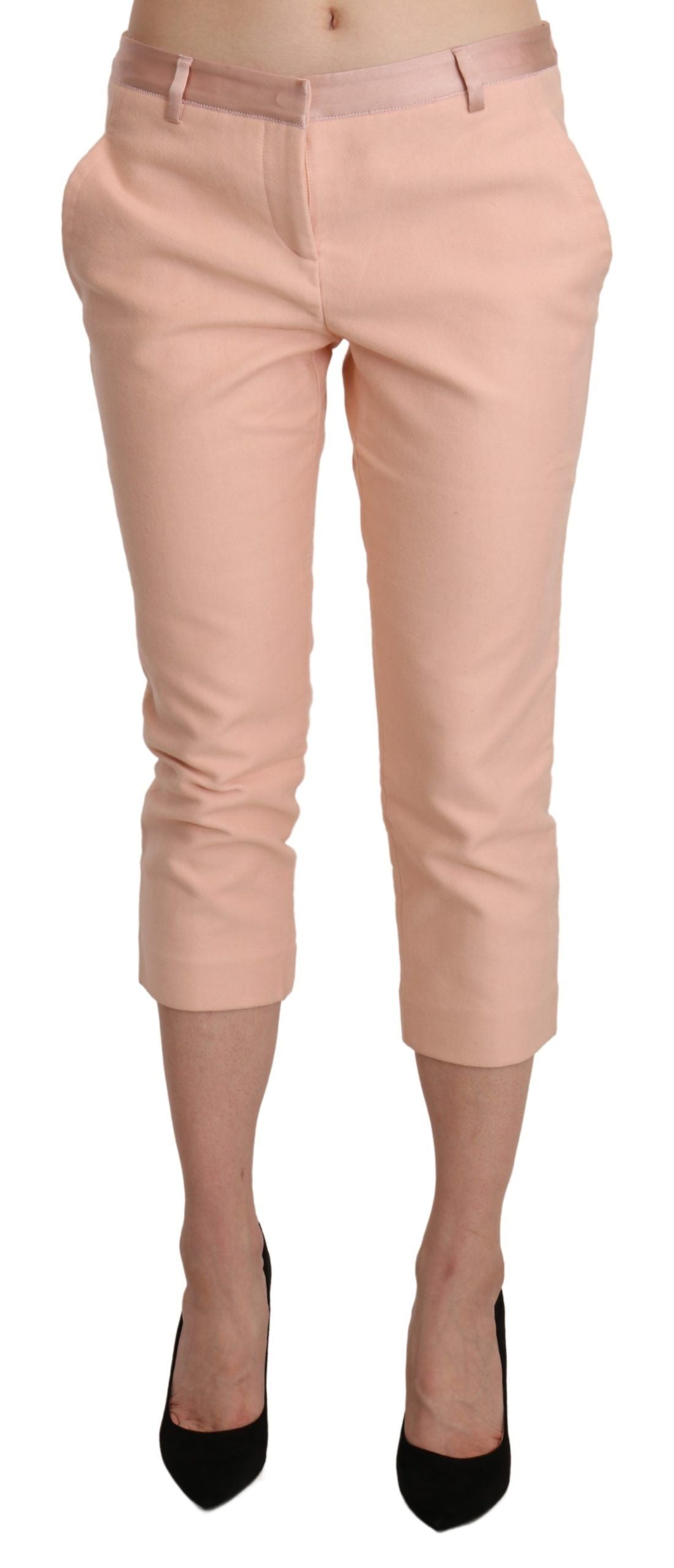 - Chic Pink Skinny Capri Pants