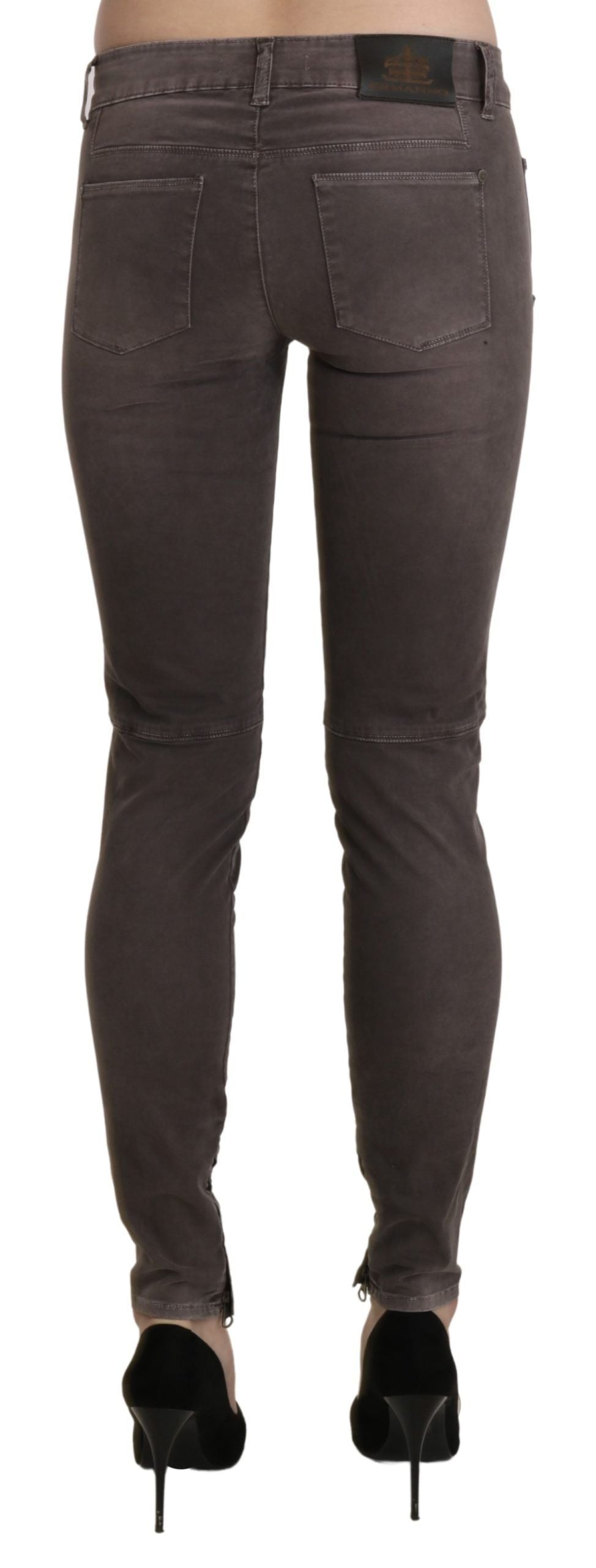 - Chic Brown Low Waist Skinny Trousers
