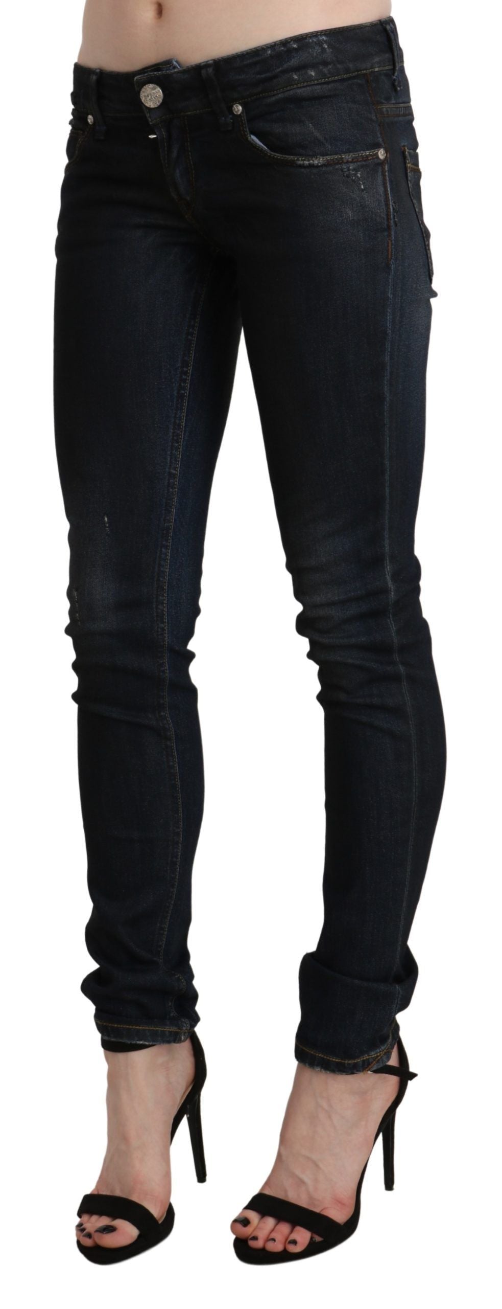 - Chic Low Waist Skinny Black Jeans