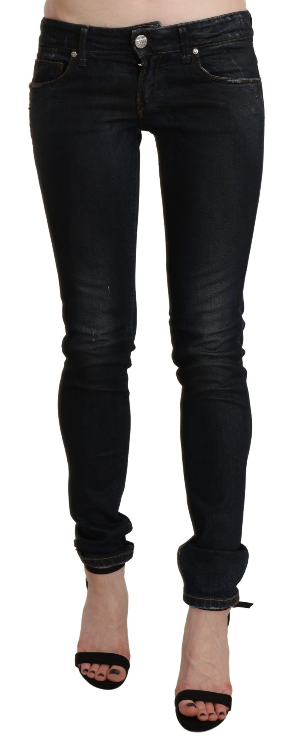 - Chic Low Waist Skinny Black Jeans