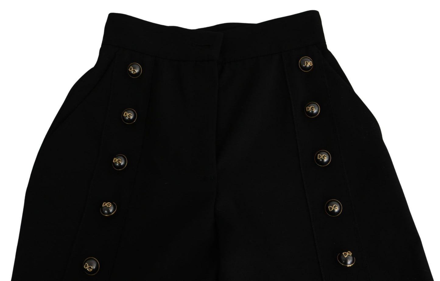 - Elegant High Waist Wide Leg Virgin Wool Trousers