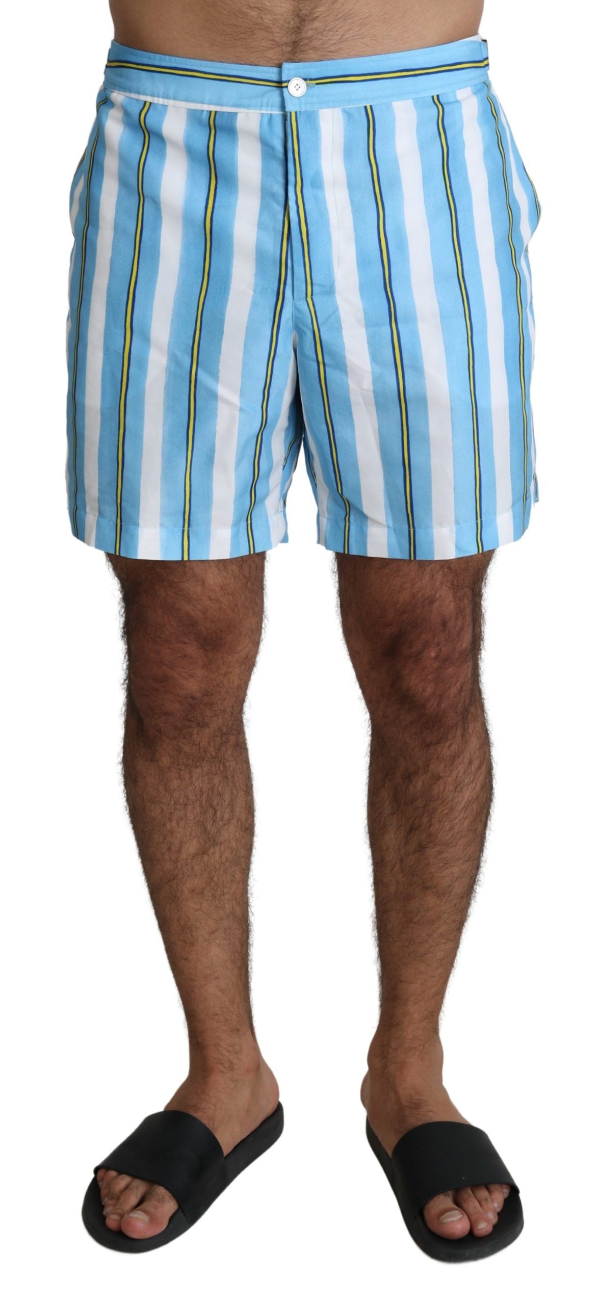 - Striped Elegance Swim Shorts