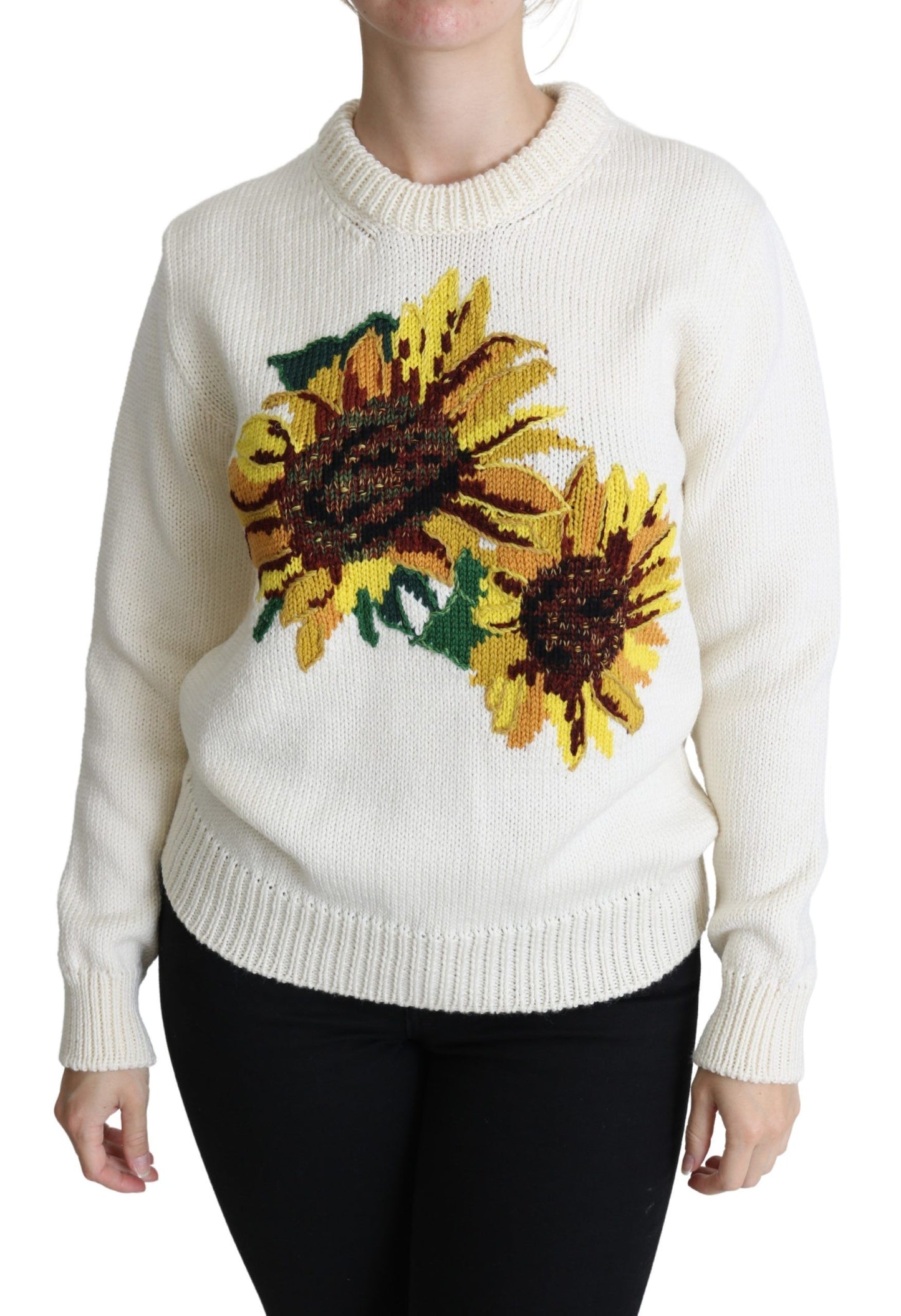 - Elegant Knitted Sunflower Sweater
