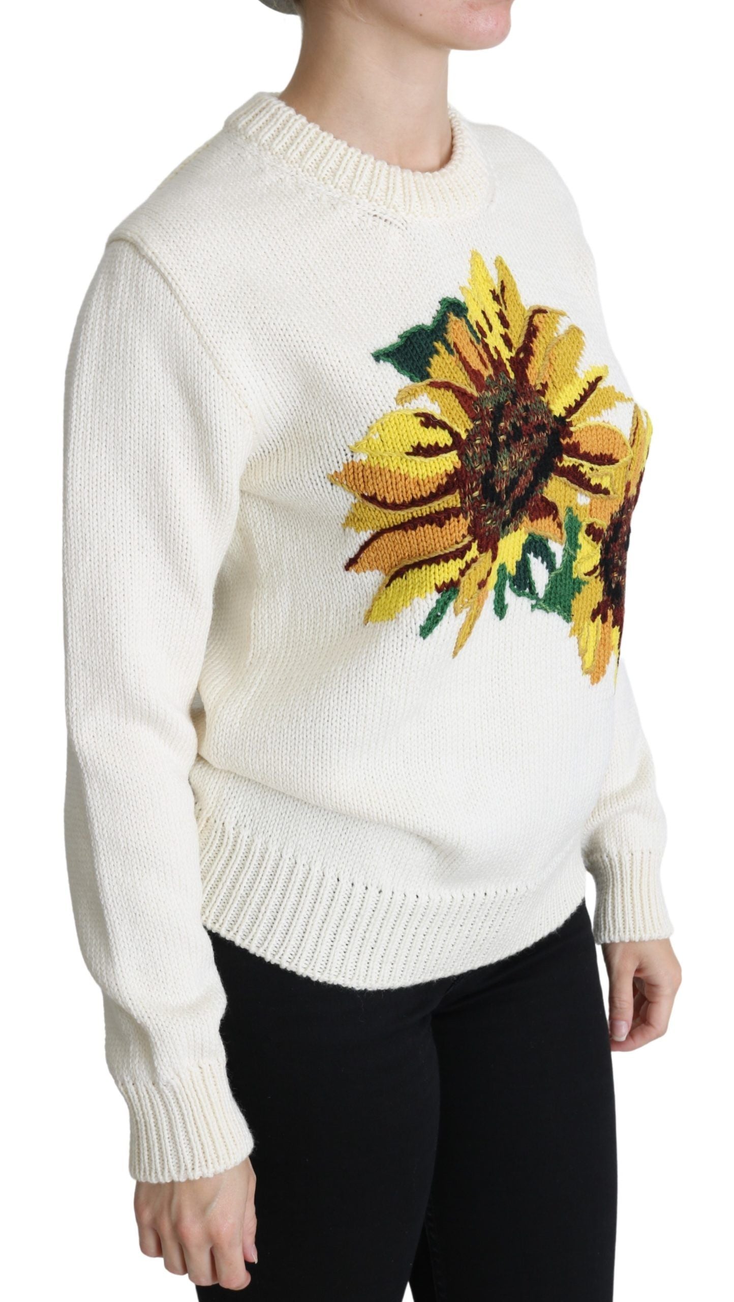 - Elegant Knitted Sunflower Sweater