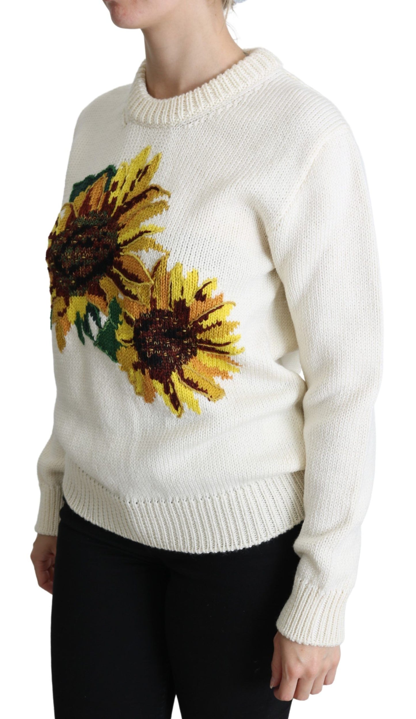 - Elegant Knitted Sunflower Sweater