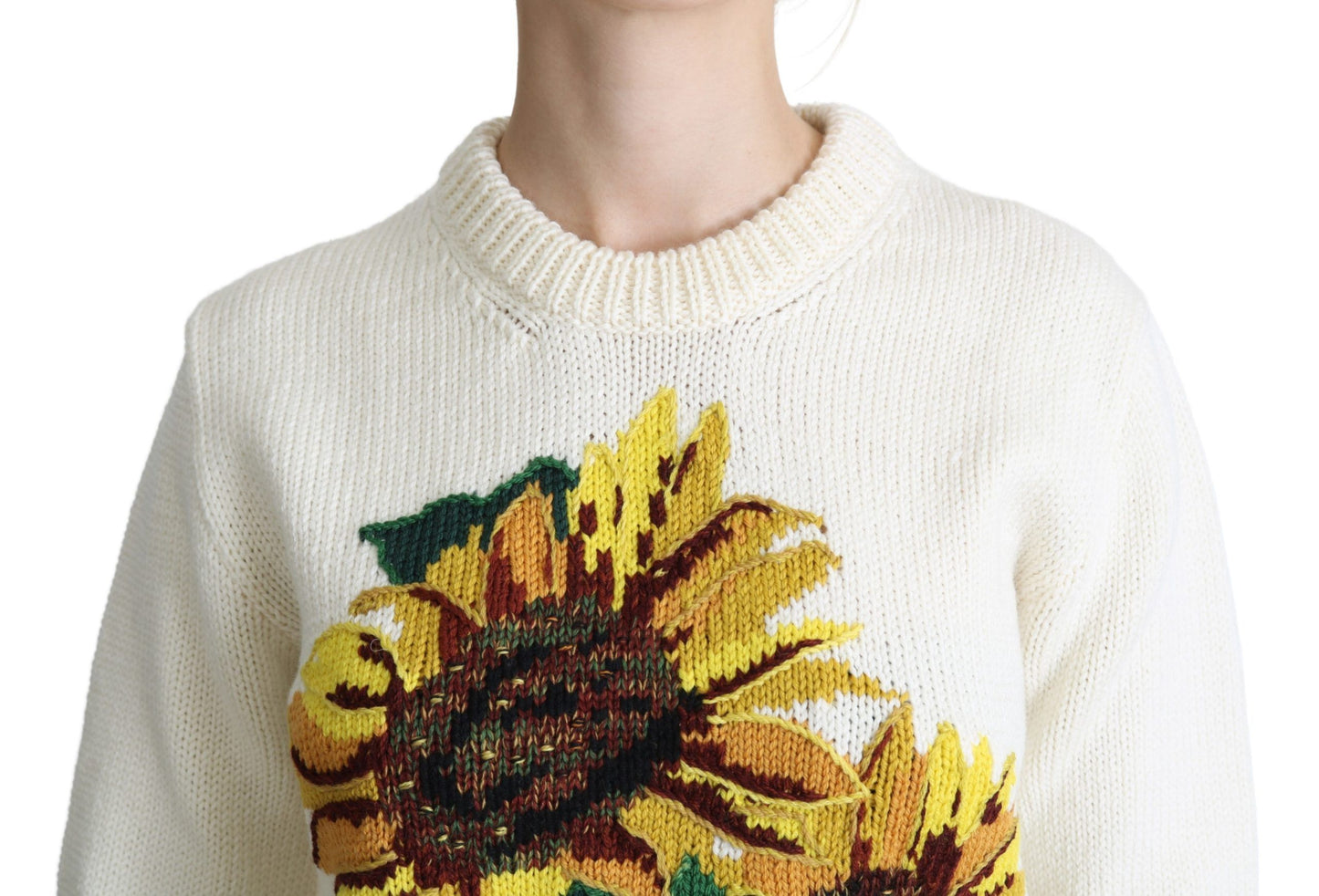 - Elegant Knitted Sunflower Sweater