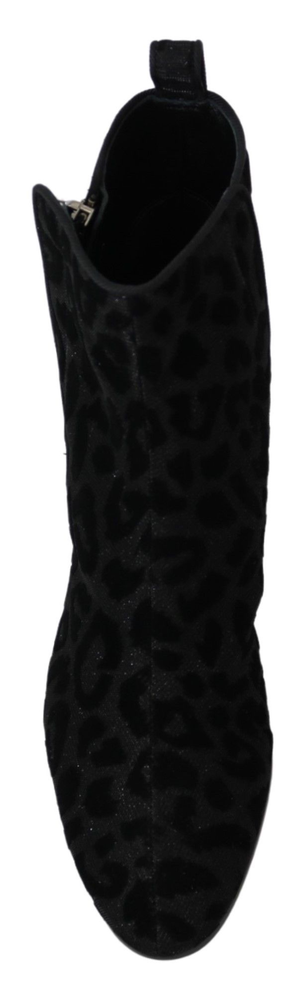 - Elegant Black Leopard Print Short Boots