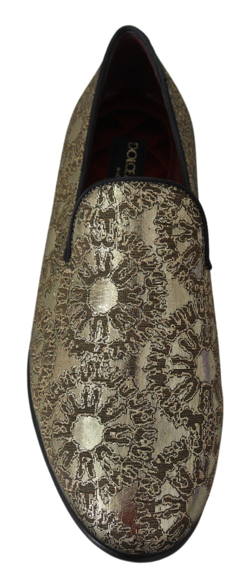 - Gold Bordeaux Loafers Slides Dress Shoes