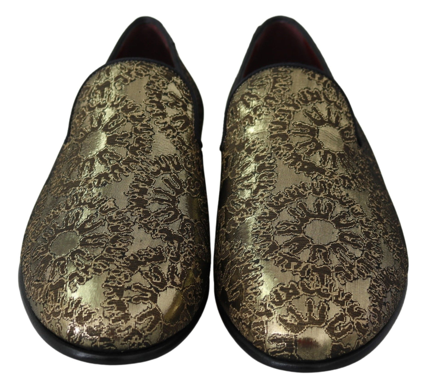 - Gold Bordeaux Loafers Slides Dress Shoes
