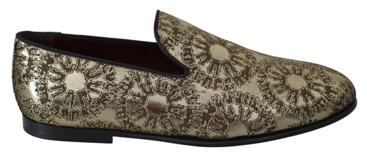 - Gold Bordeaux Loafers Slides Dress Shoes