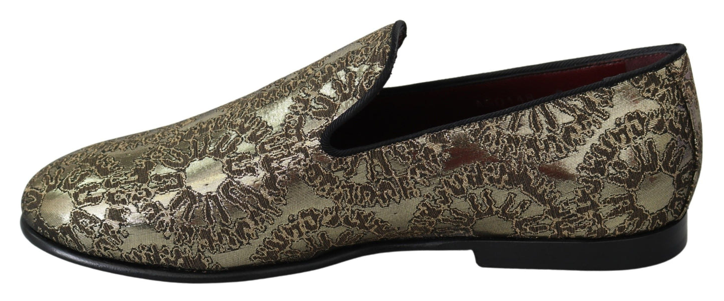 - Gold Bordeaux Loafers Slides Dress Shoes