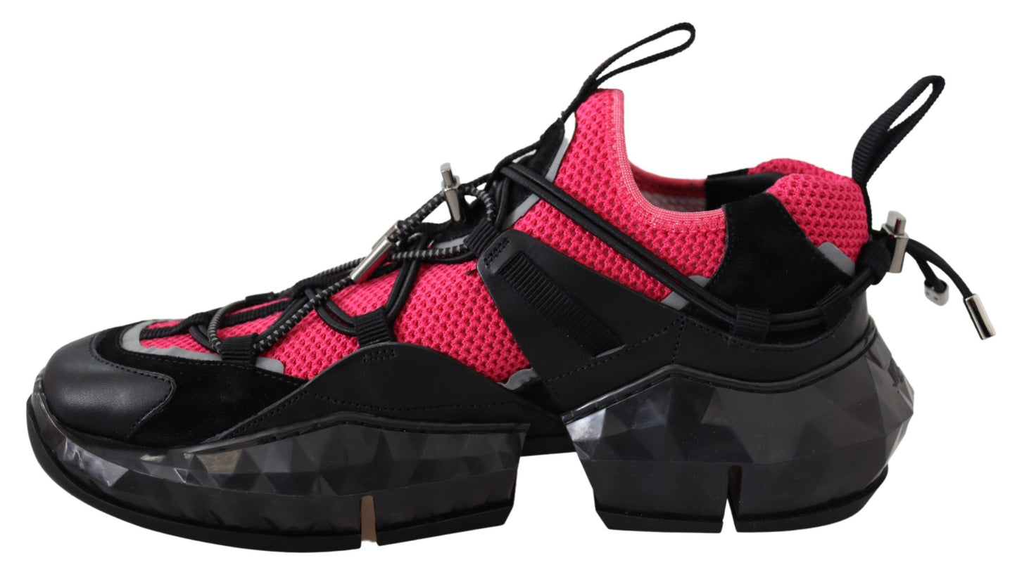 - Electric Elegance Leather Mesh Sneakers