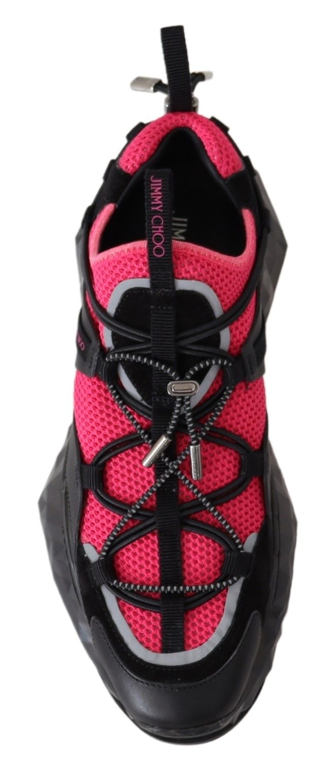 - Electric Elegance Leather Mesh Sneakers