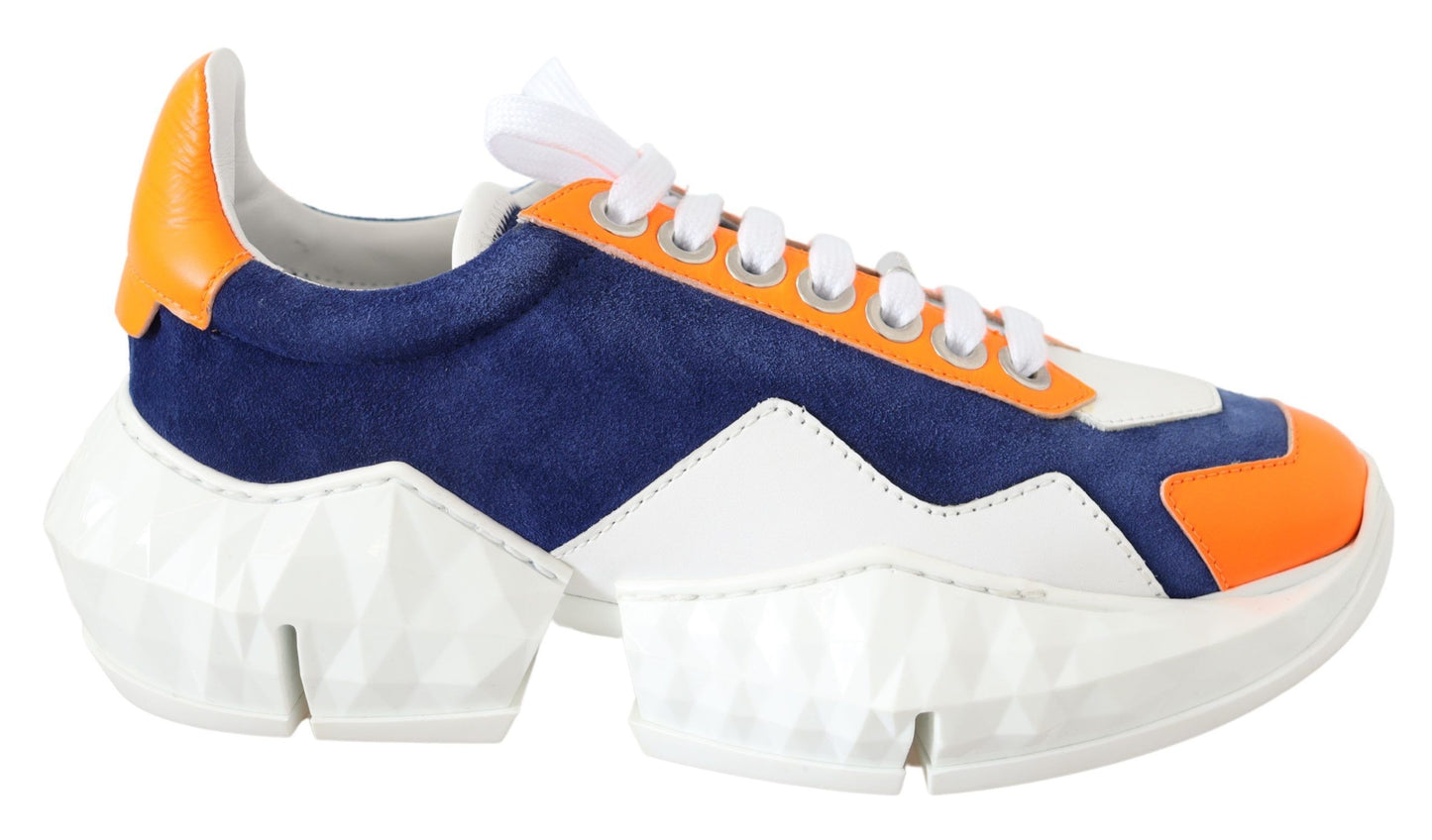- Electric Elegance Leather Mix Sneakers