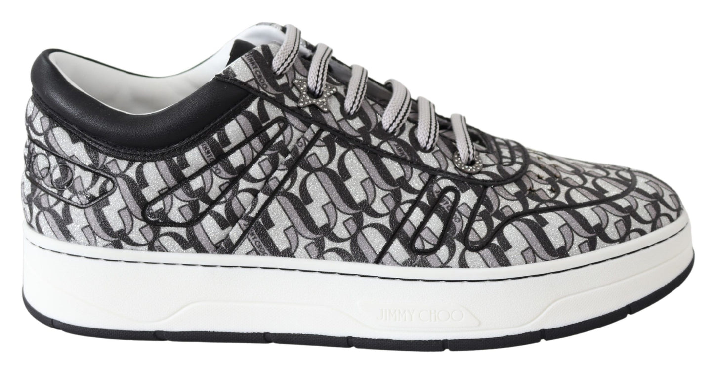 - Glittering Slip-On Sneakers - Silver and Black