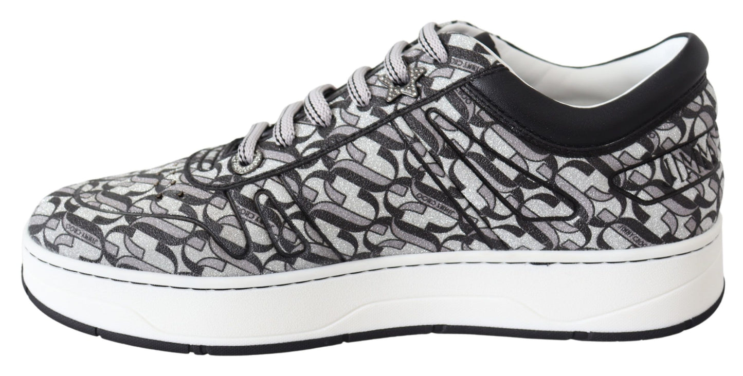 - Glittering Slip-On Sneakers - Silver and Black
