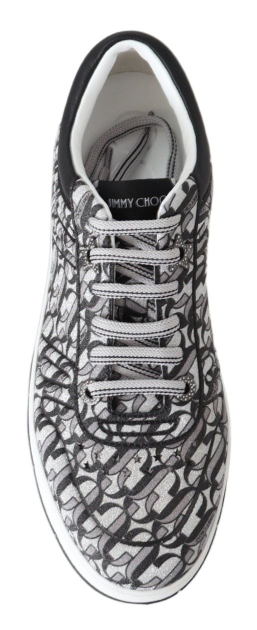 - Glittering Slip-On Sneakers - Silver and Black