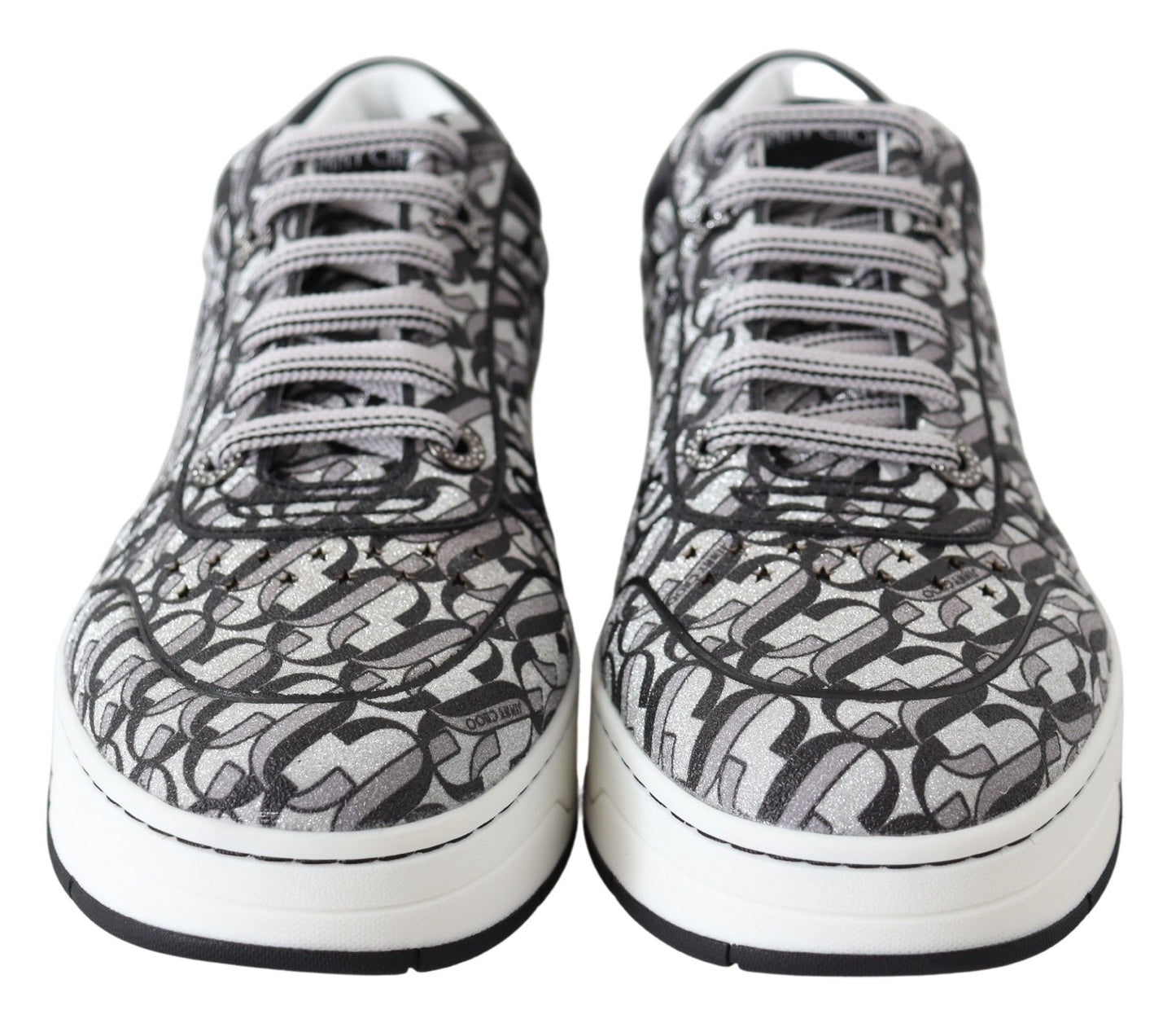 - Glittering Slip-On Sneakers - Silver and Black