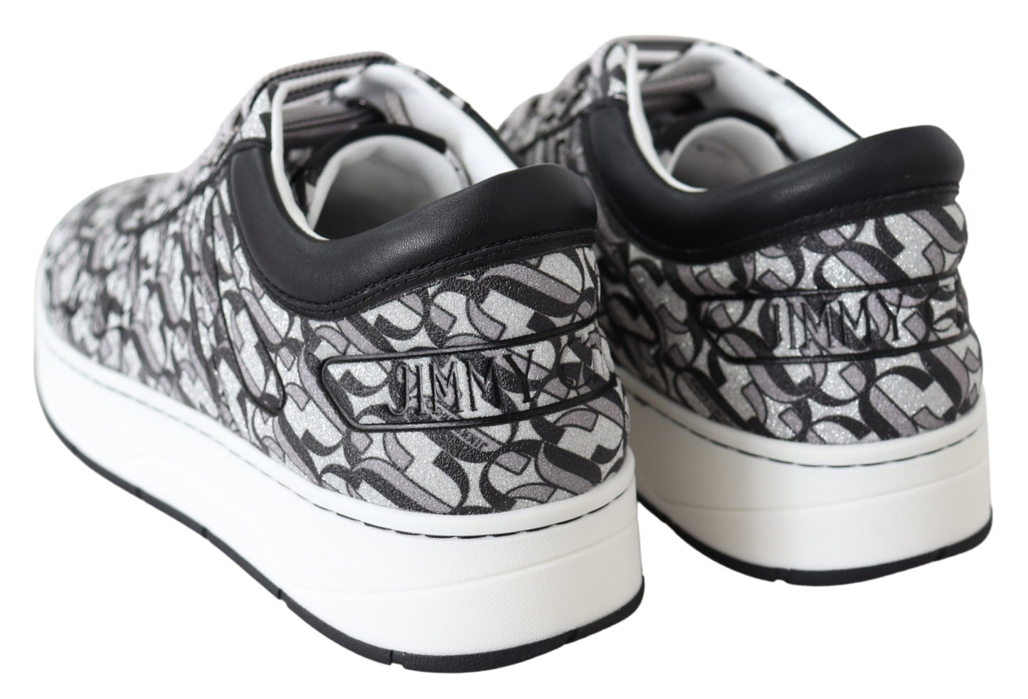 - Glittering Slip-On Sneakers - Silver and Black