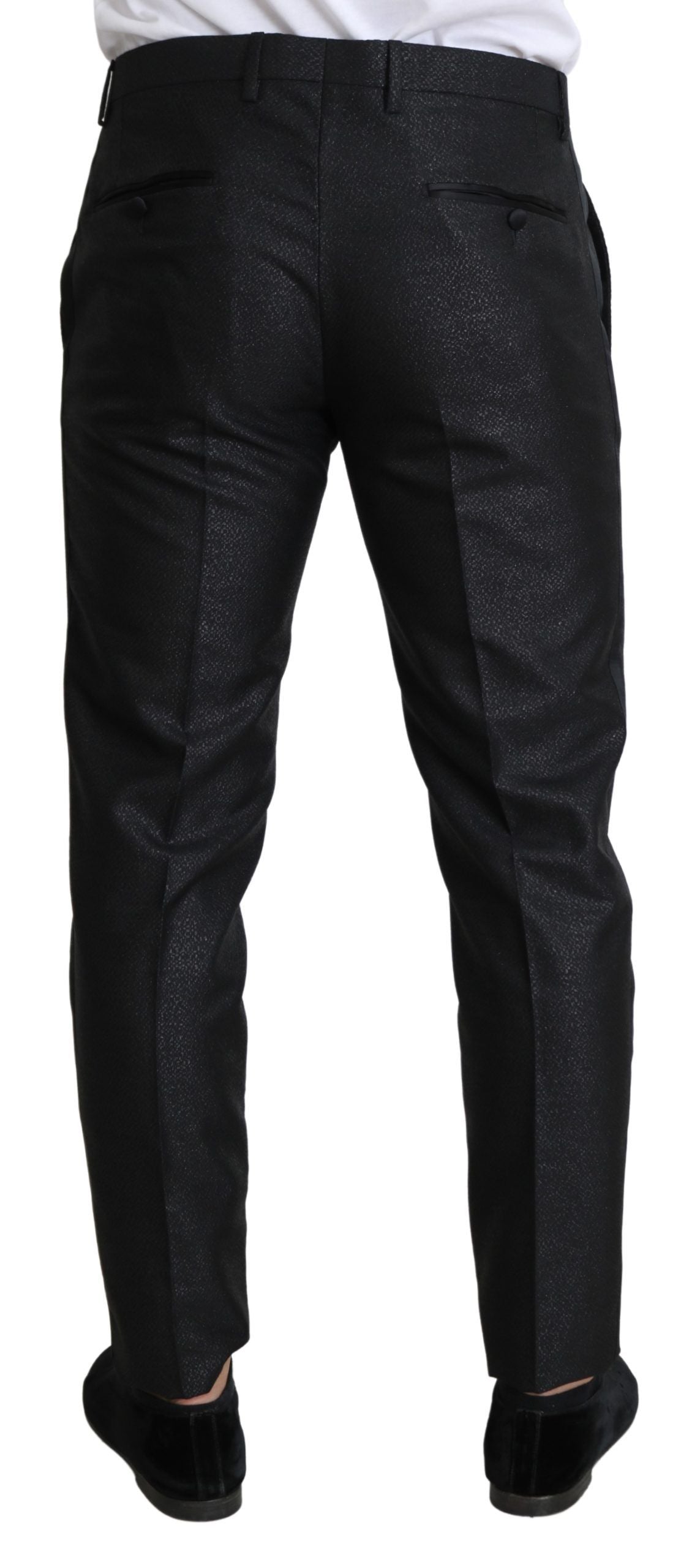 - Elegant Metallic Black Dress Pants