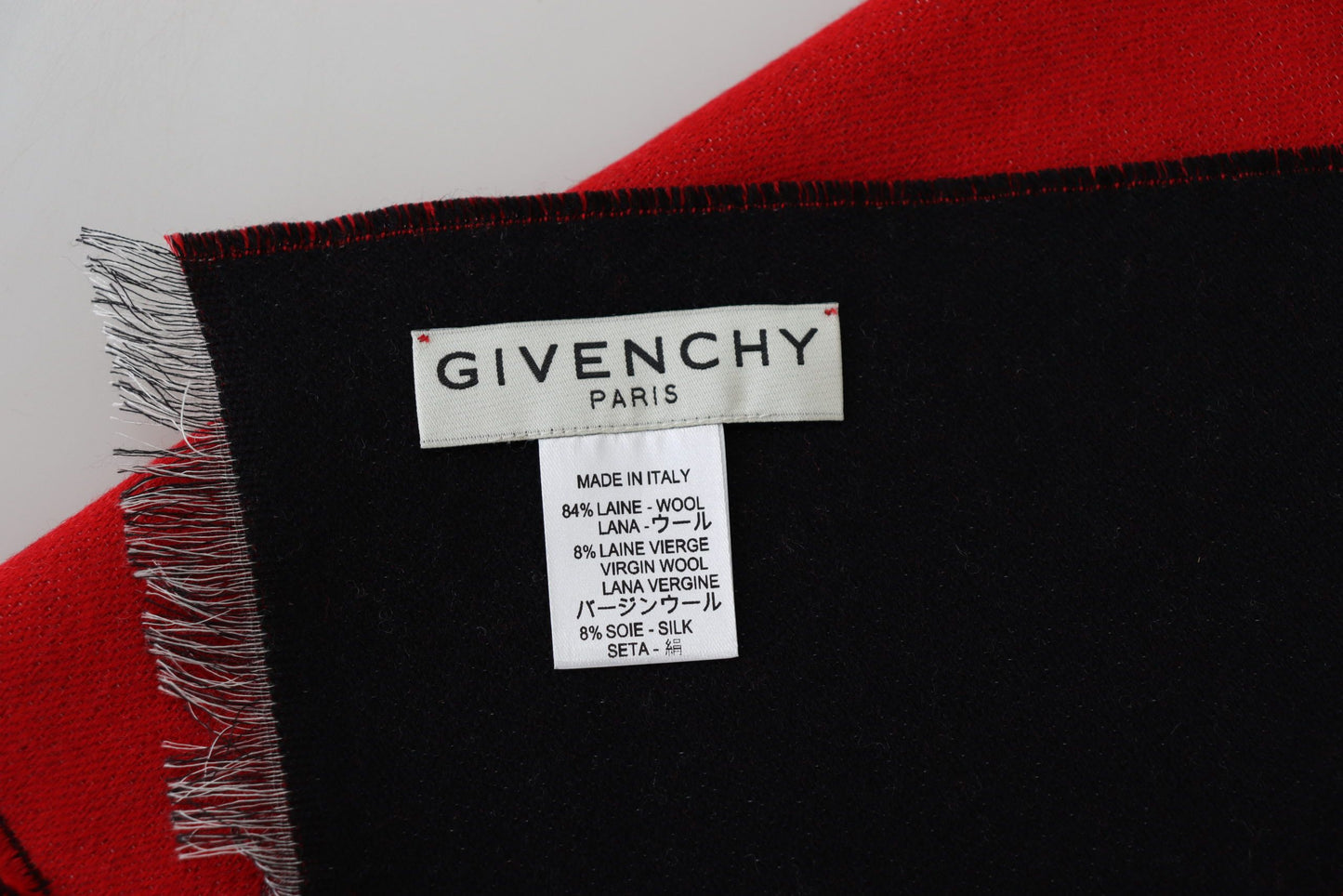 - Elegant Red Wool Blend Unisex Scarf