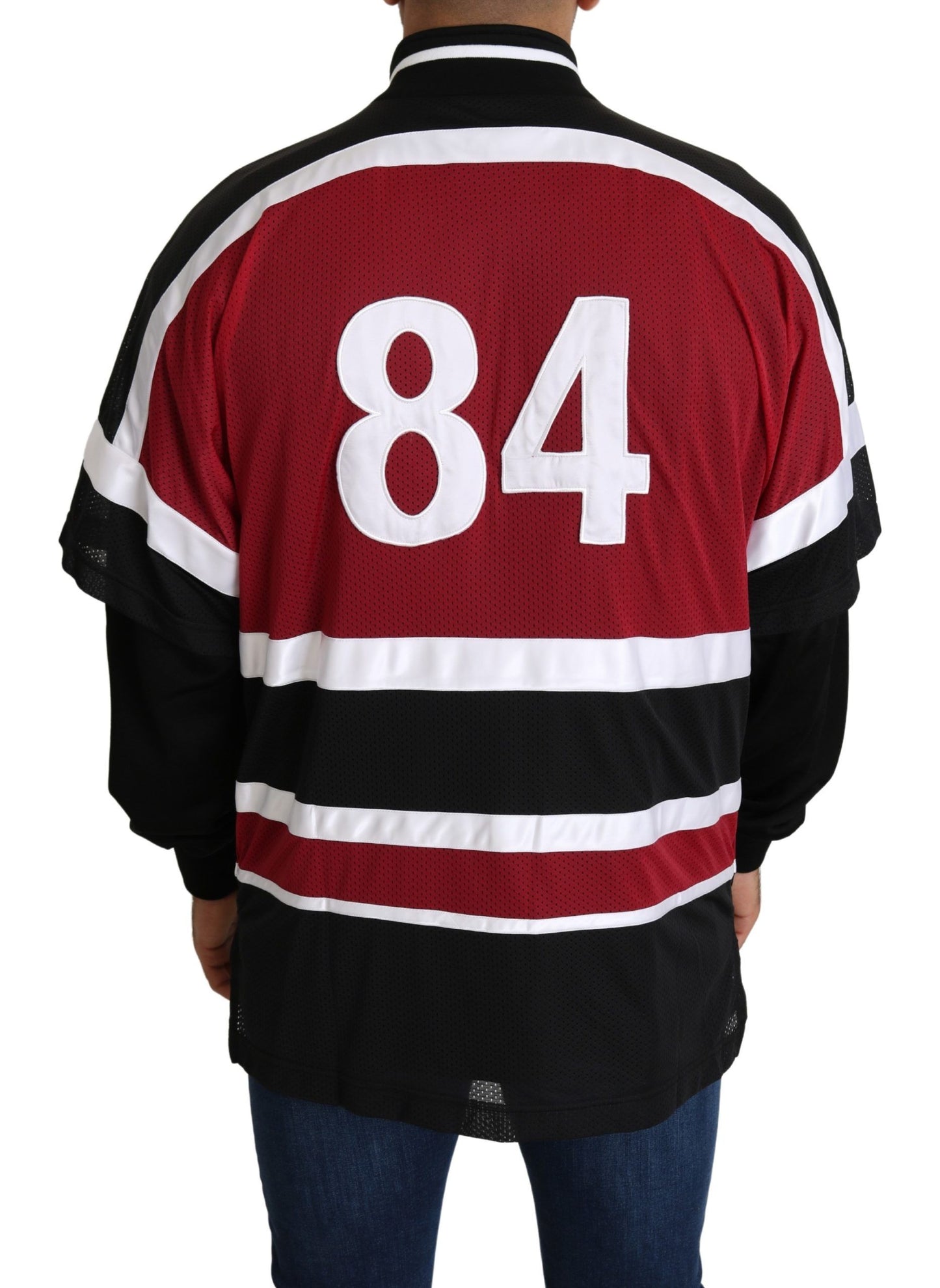 - Elegant Full Zipper Sweater in Black and Red