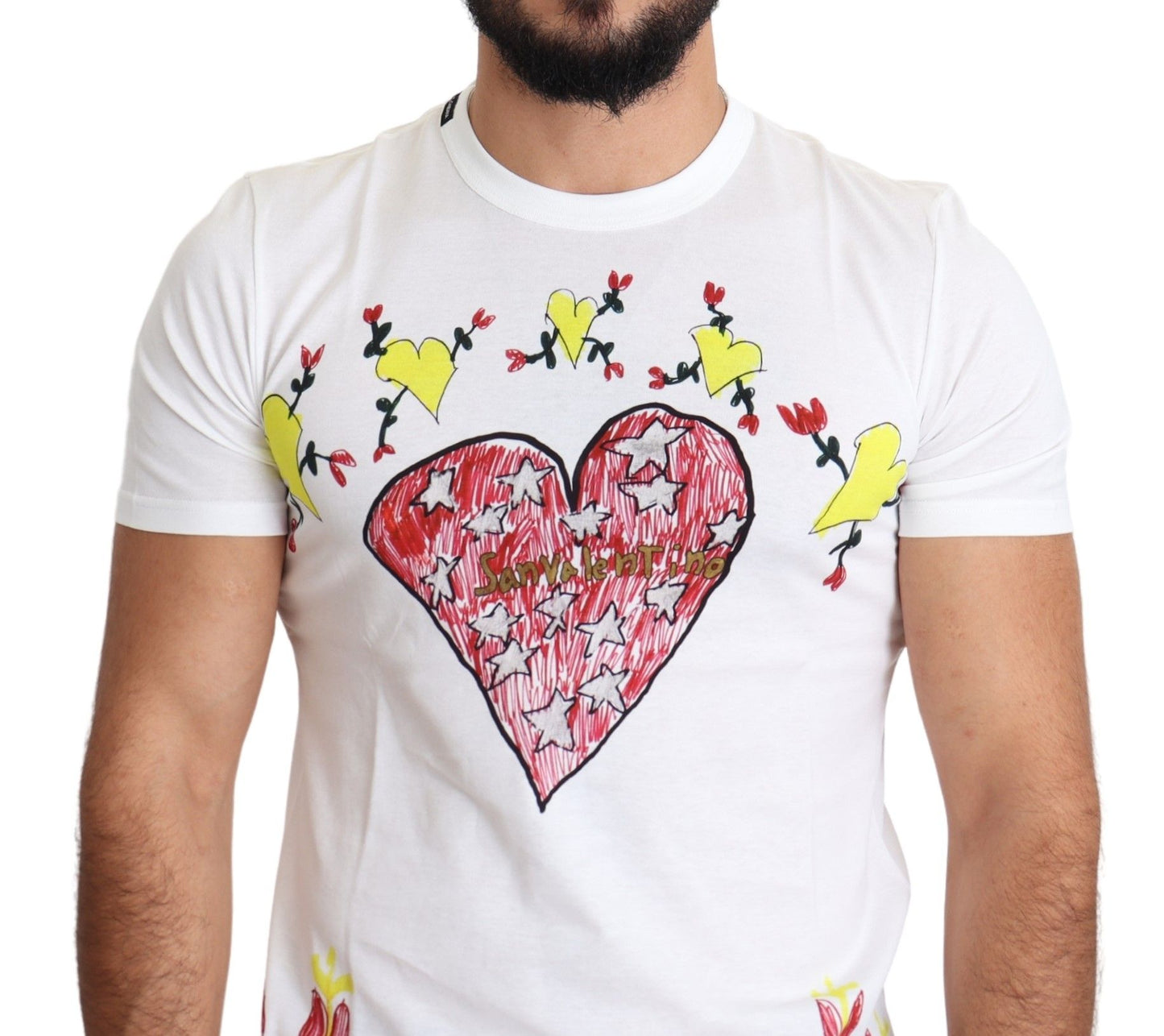 - Chic Saint Valentine Print Crew Neck T-Shirt