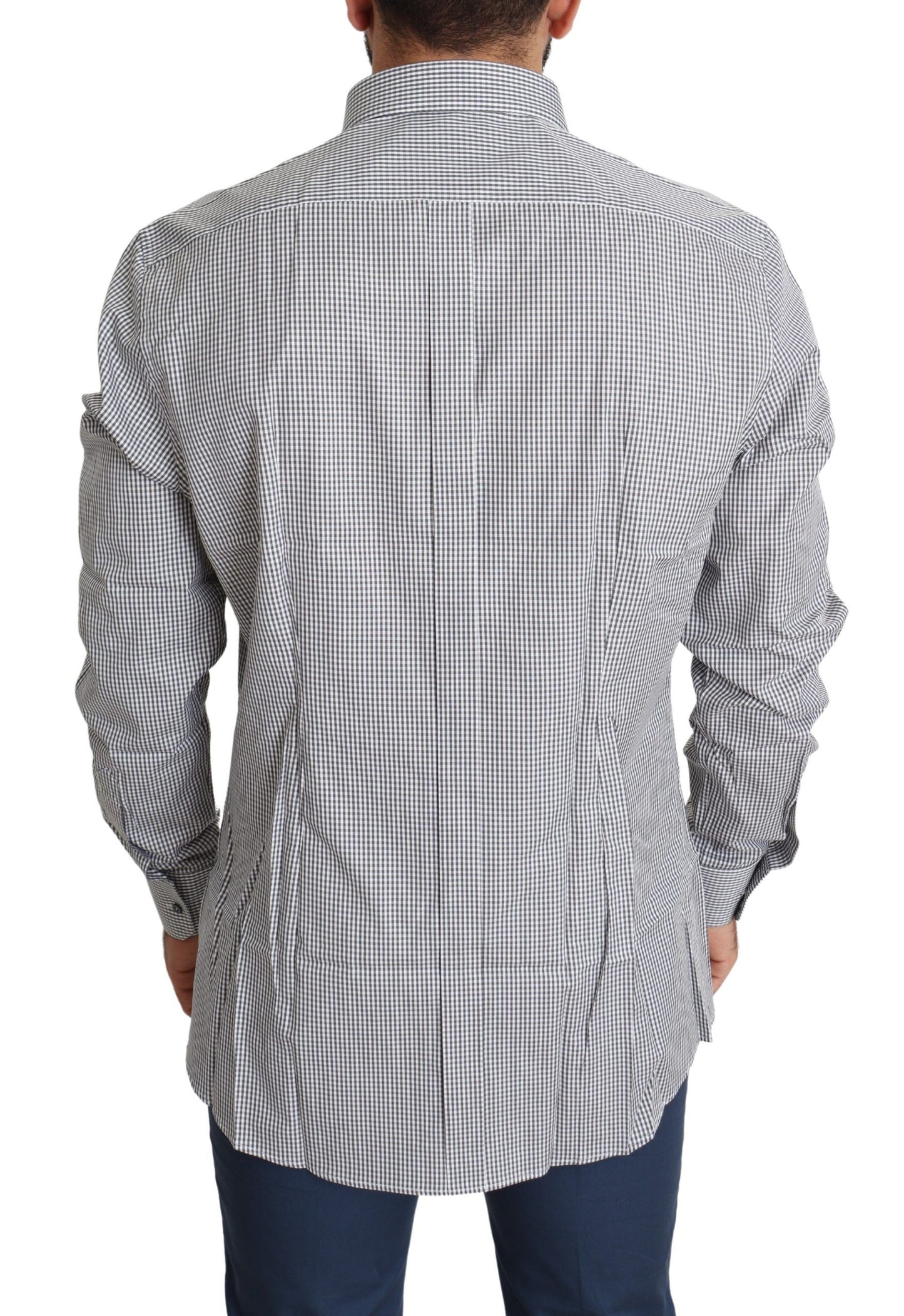 - Checkered Slim Fit Cotton Dress Shirt