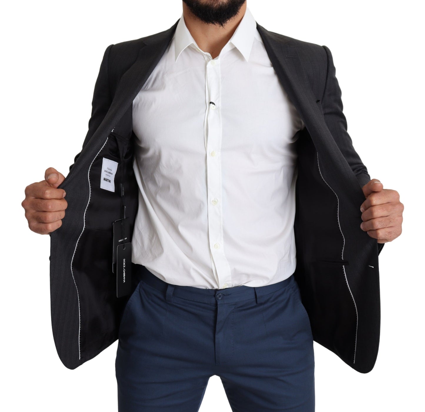 - Elegant Black Virgin Wool Martini Blazer
