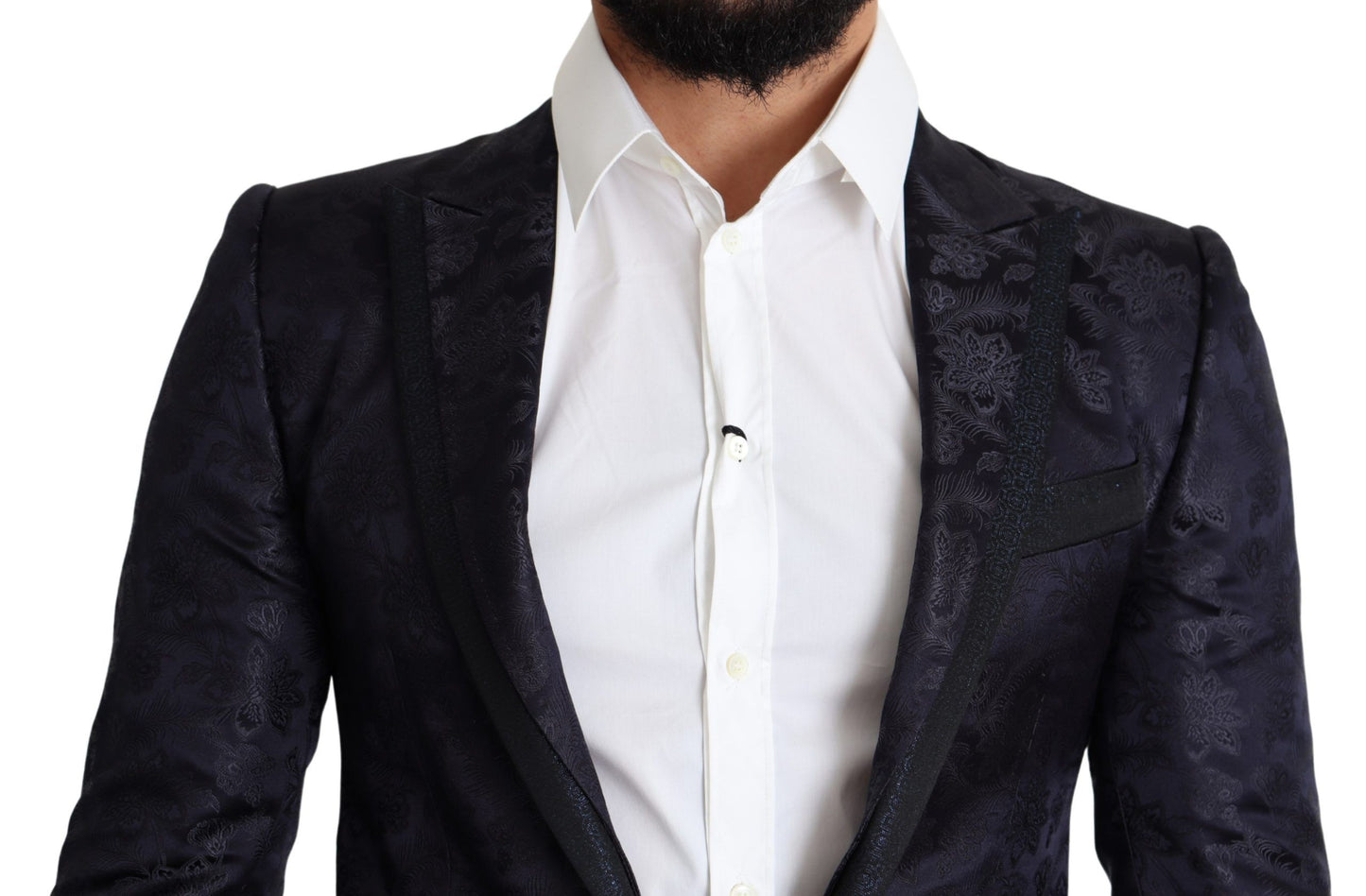 - Elegant Silk Blend Martini Blazer in Blue