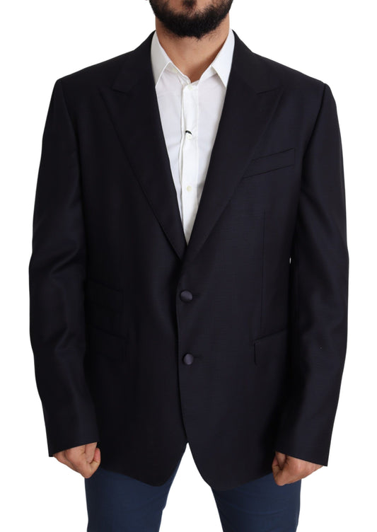 - Elegant Black Virgin Wool Men's Blazer