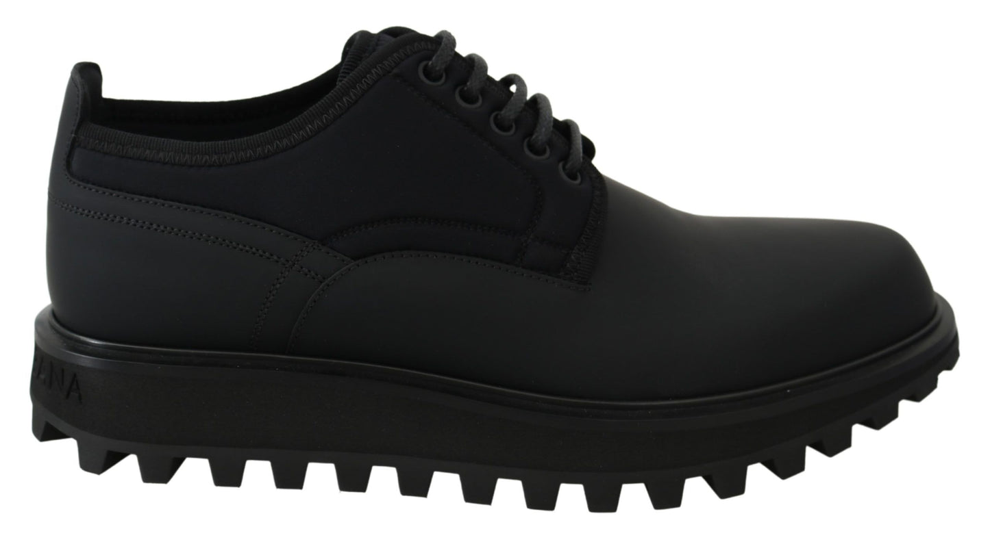 - Elegant Black Calfskin Derby Shoes