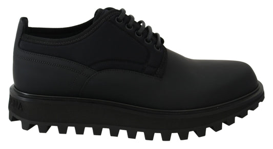 - Elegant Black Calfskin Derby Shoes