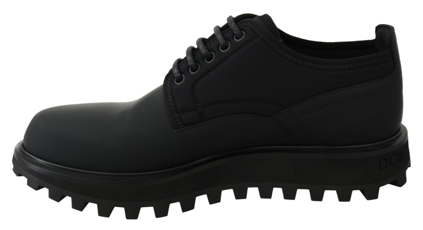 - Elegant Black Calfskin Derby Shoes