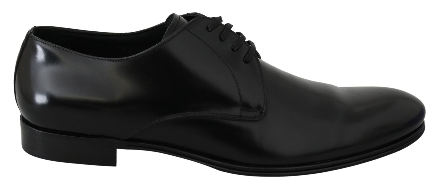 - Elegant Black Leather Derby Shoes