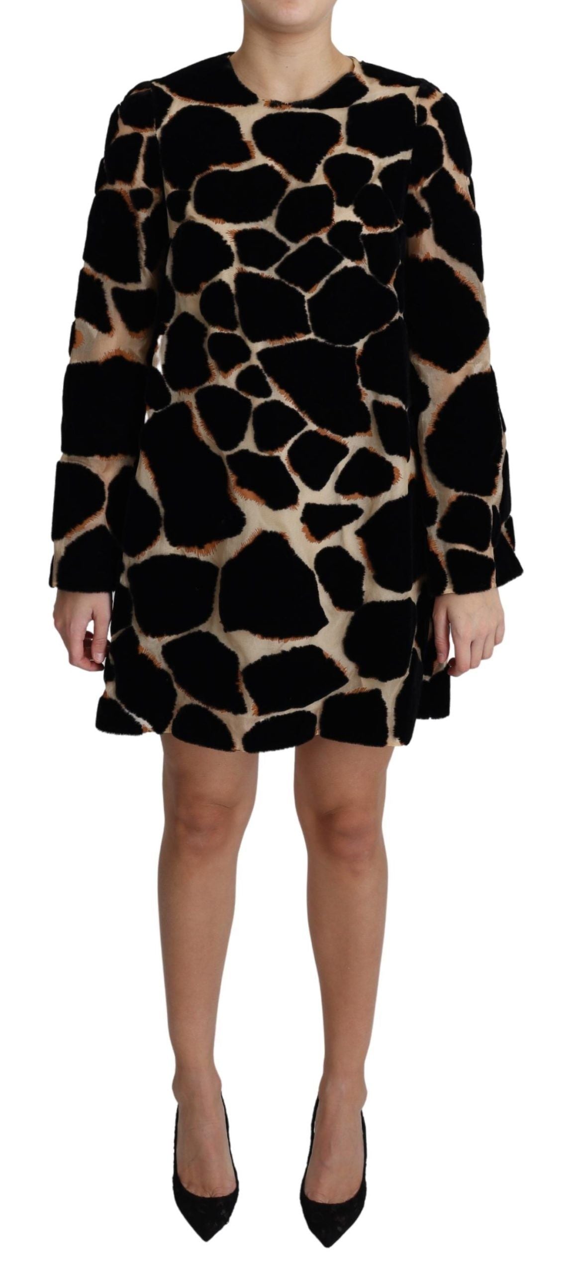 - Chic Giraffe Print Shift Mini Dress