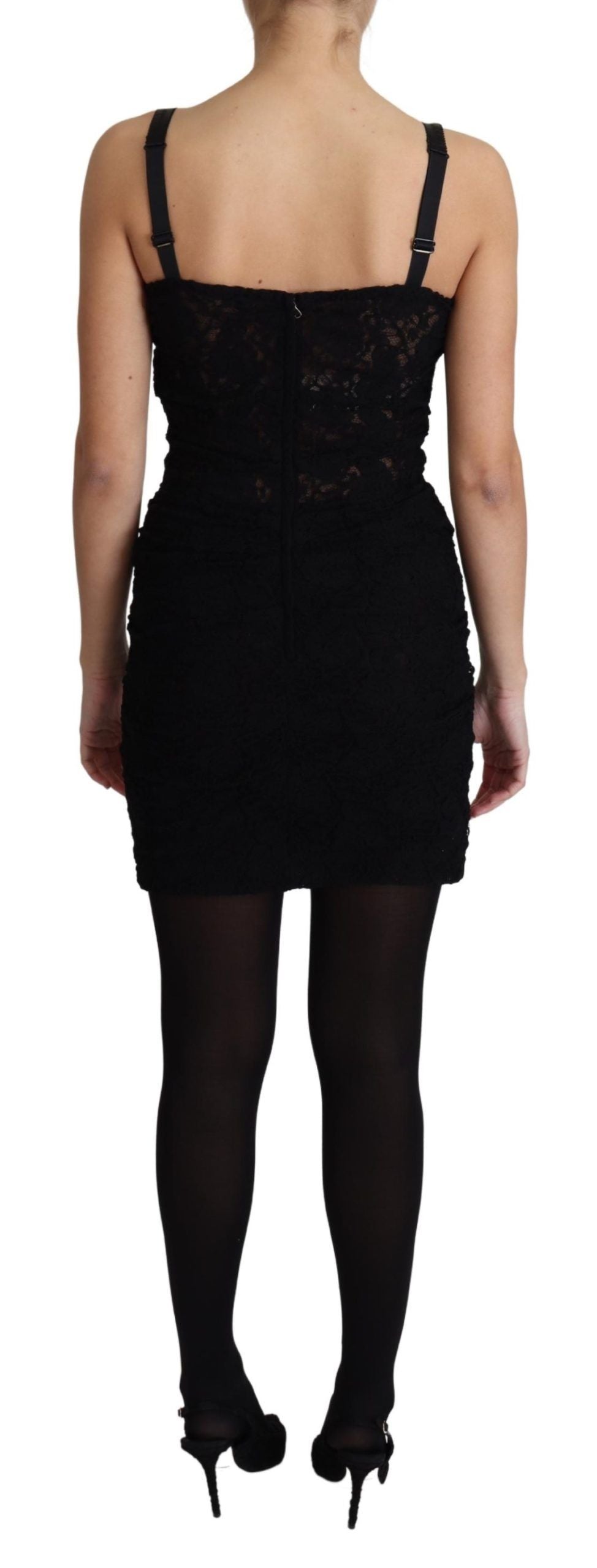 - Elegant Black Lace Bustier Mini Dress