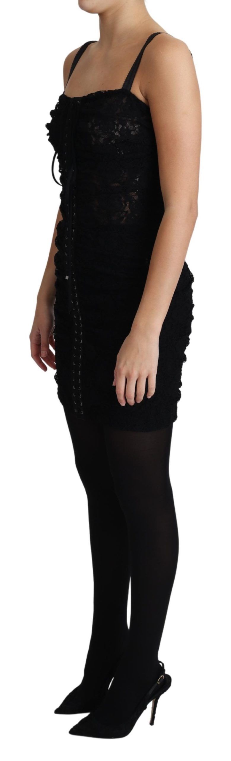 - Elegant Black Lace Bustier Mini Dress