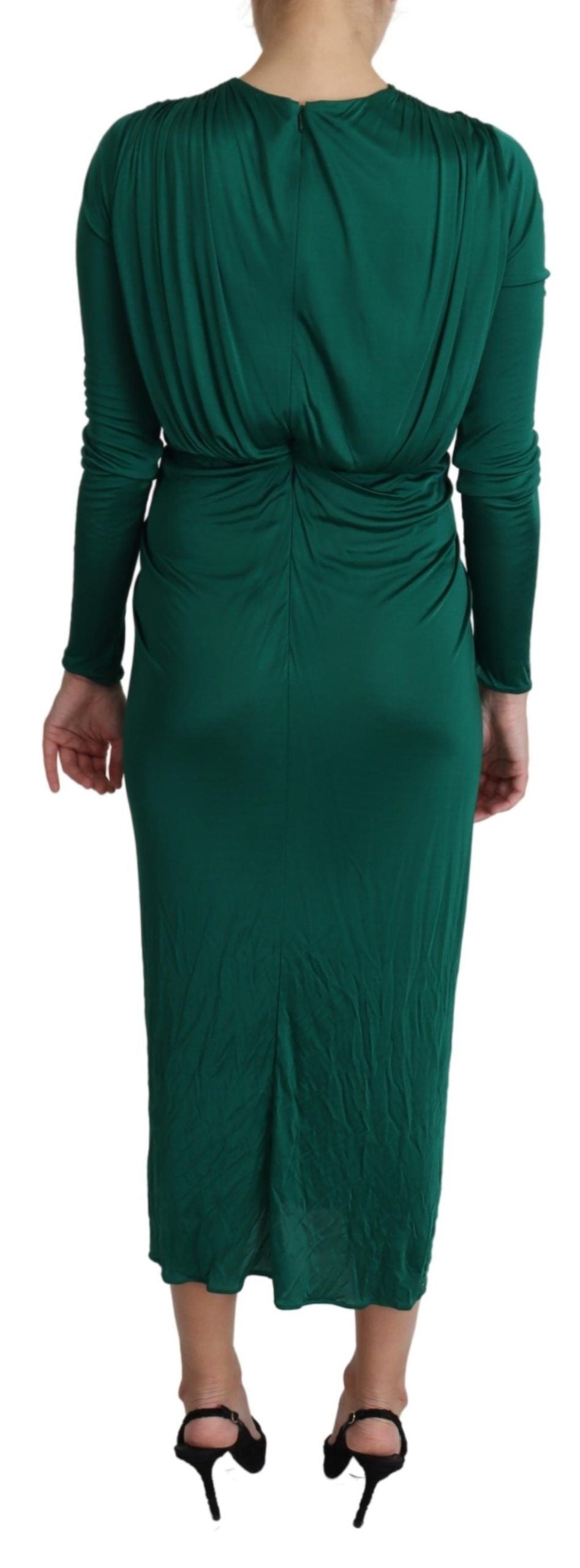 - Emerald Elegance Bodycon Midi Dress