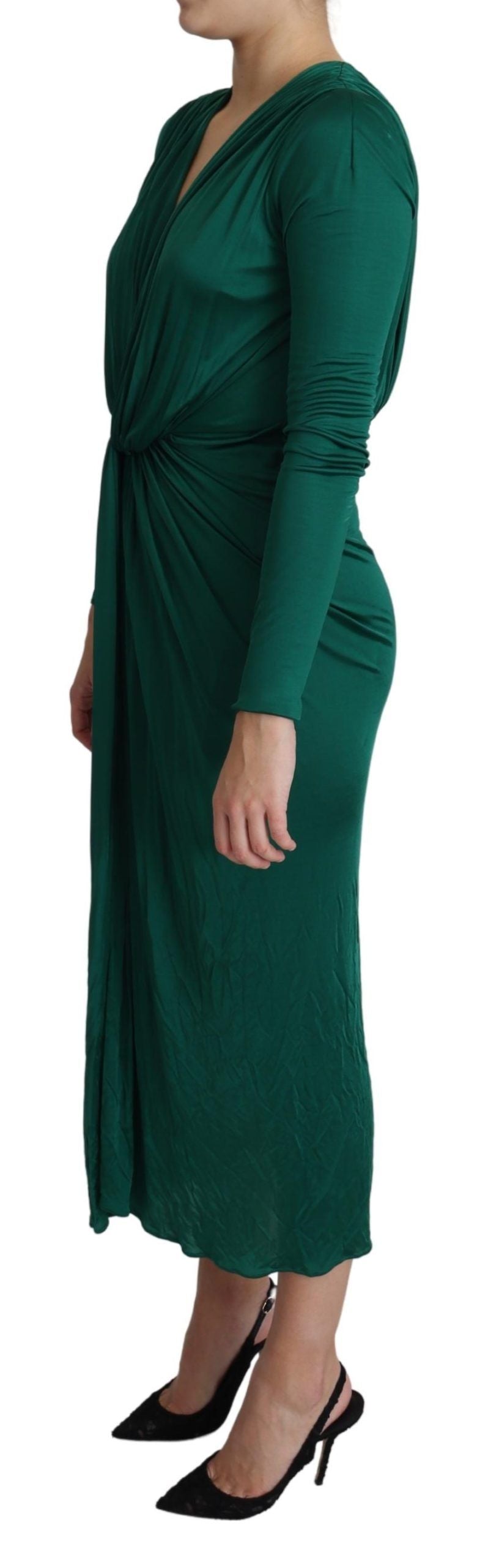 - Emerald Elegance Bodycon Midi Dress