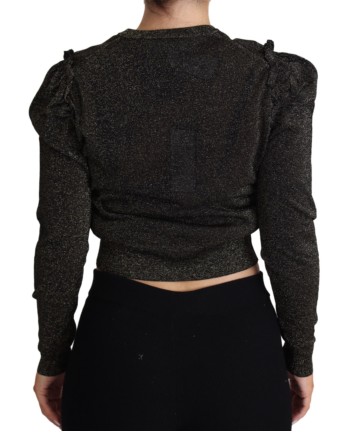 - Elegant Cropped Sweater with Logo Detail