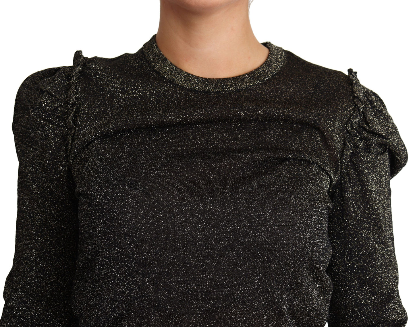 - Elegant Cropped Sweater with Logo Detail