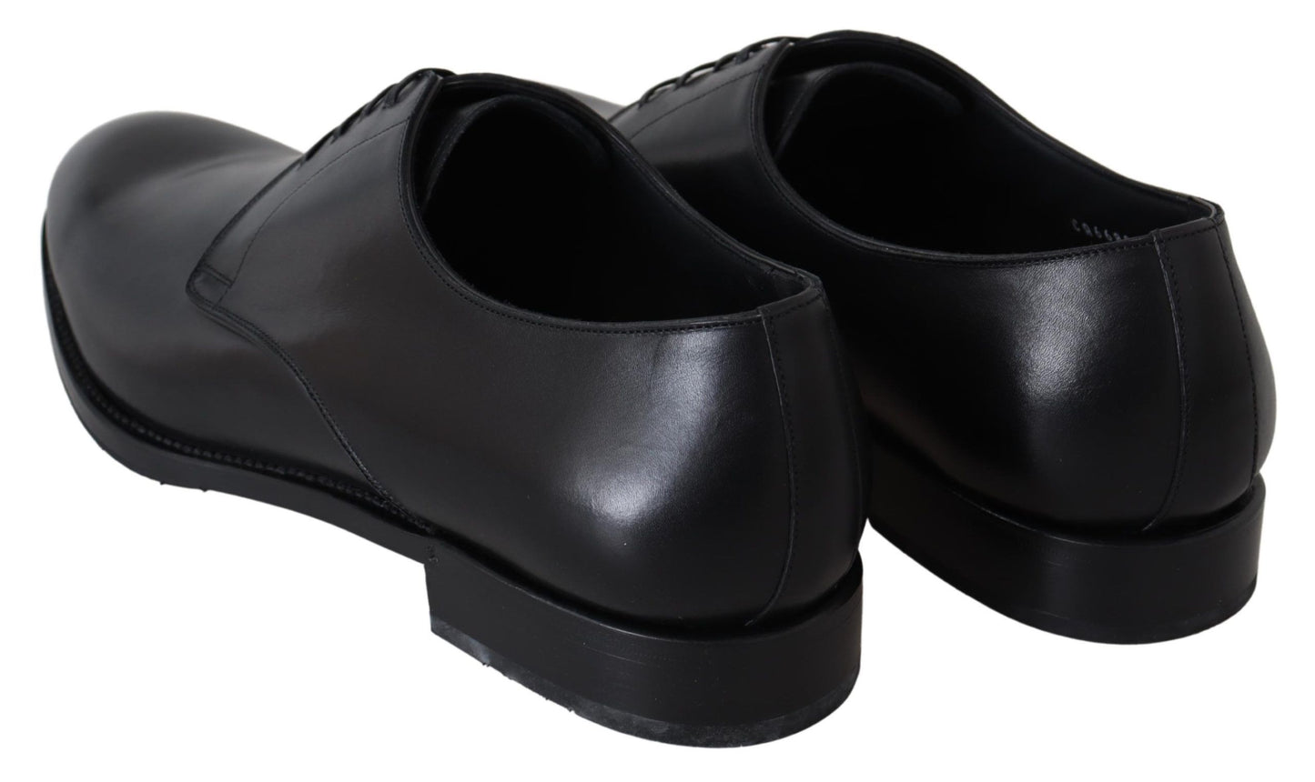 - Elegant Black Leather Derby Dress Shoes