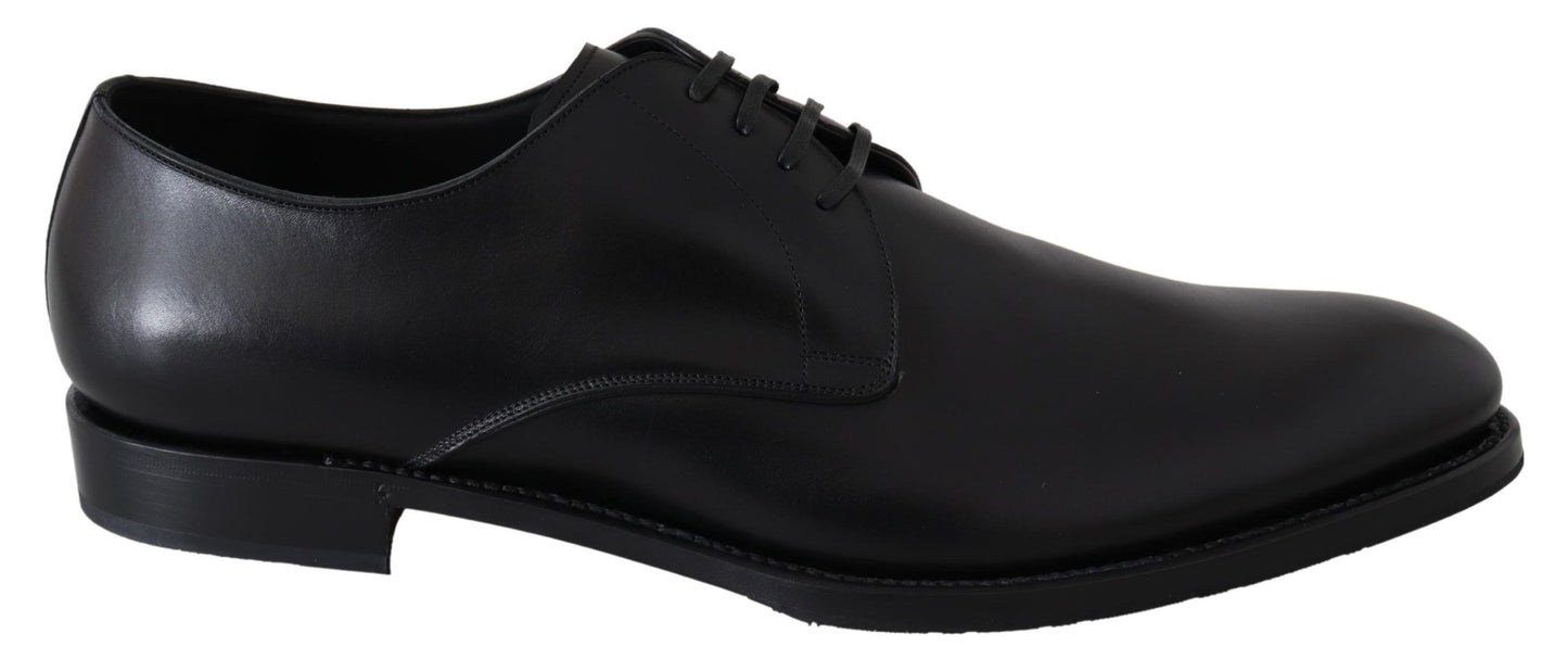 - Elegant Black Leather Derby Dress Shoes